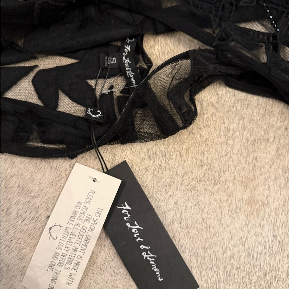 For Love And Lemons Black Vienna Maxi Dress Sz Small - Picture 6 of 6